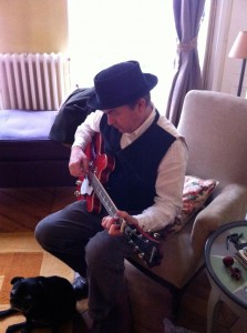 Mark playing guitar