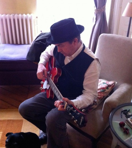 Mark playing guitar
